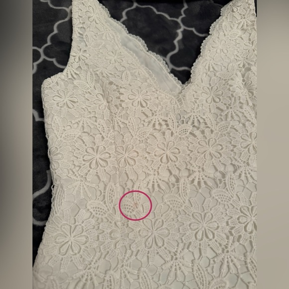 Ann Taylor Dress Women's Size 2 White Mini Lace Floral Scallop Neck Bride Party - Picture 14 of 14